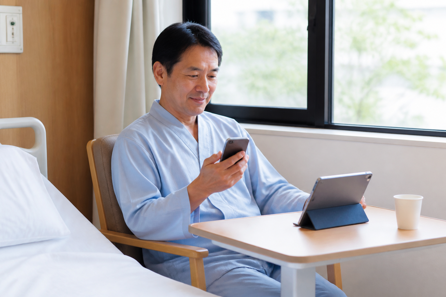 入院中のWi-Fiはどうする？スマホのテザリングを使う準備のイメージ