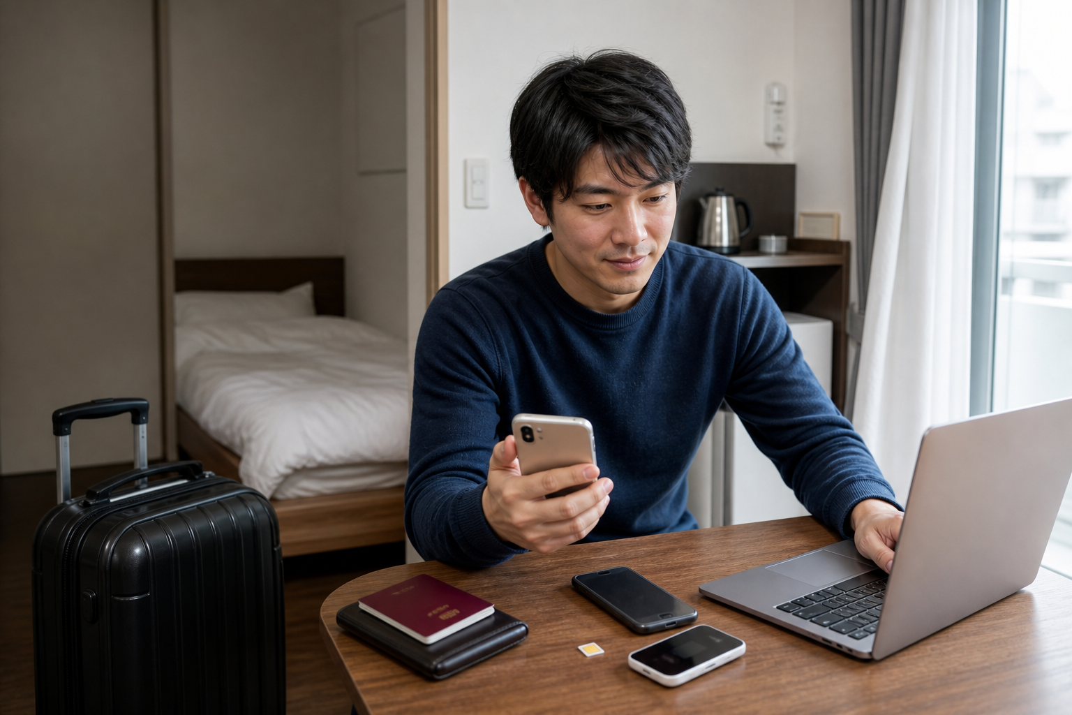 一時帰国中のスマホとネットはどうする？短期回線の選び方のイメージ